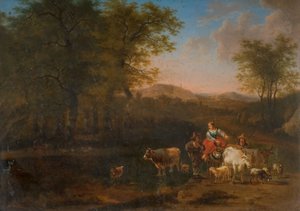 Paysage pastoral avec figures