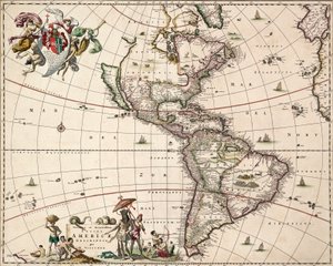 Carte des Amériques, vers 1671 - Nicolaes Jansz (1586 1652) Visscher