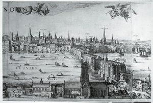 Vue de la ville de Londres avec le pont de Londres - Nicolaes Jansz (1586 1652) Visscher
