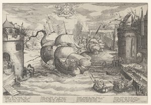 Prise de Damiate et franchissement de la chaîne, 1219 - Nicolaes Jansz. Clock