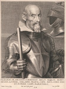 Frai.Lelio. Blancatcio. Commendat, Melit. March. Mont. Silvan. a.Consil. Collater. Neapol. Cath. Matis. a. Cons. Stat. et. Suprem. Campi. Arcschalc. - Nicolaes Lauwers