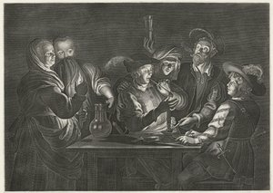 Hommes fumant et buvant dans une auberge - Nicolaes Lauwers