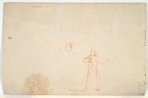 Abraham recevant les anges (recto); Femme debout et étude d