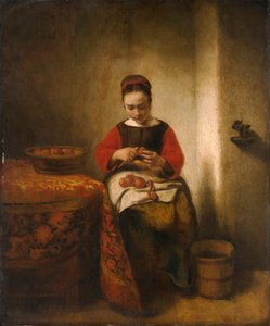 Pelure de pomme, vers 1655 (huile sur bois) - Nicolaes Maes