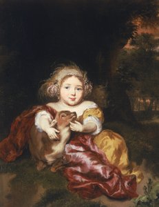 Fille caressant un faon - Nicolaes Maes