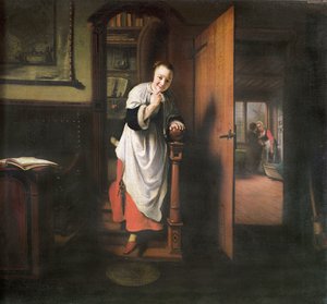Amoureux avec une femme écoutant - Nicolaes Maes