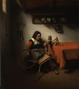 Vieille femme filant - Nicolaes Maes