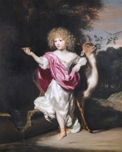 Portrait de petite fille avec une biche - Nicolaes Maes