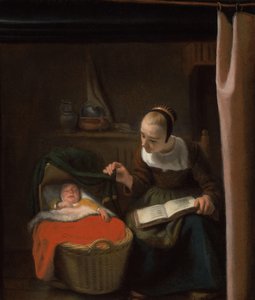 Jeune femme au berceau - Nicolaes Maes