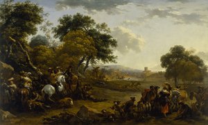 Paysage avec chasseurs - Nicolaes Pietersz. Berchem