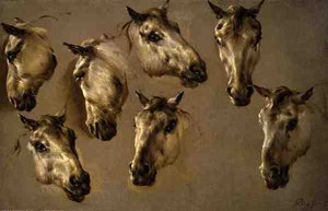Esquisses de têtes de chevaux - Nicolaes Pietersz. Berchem