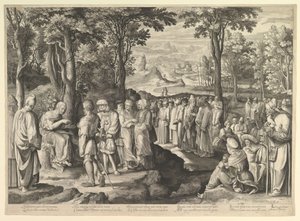 Jean-Baptiste prêchant dans le désert, vers 1527-28 - Nicolaes de Bruyn