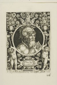 Roi Arthur, planche huit de Les Neuf Preux - Nicolaes de Bruyn