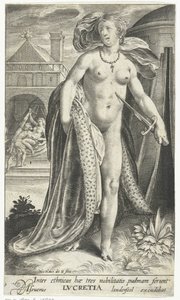 Lucrèce avec un poignard contre sa poitrine - Nicolaes de Bruyn
