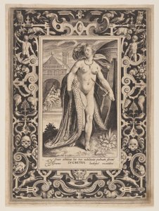Lucrèce, plaque 1 de The Nine Worthies (Les Neuf Dignes) - Nicolaes de Bruyn
