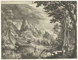 Moïse interpellé par Dieu sur le mont Horeb - Nicolaes de Bruyn