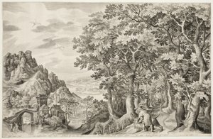 Samson tuant le lion - Nicolaes de Bruyn