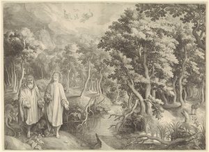 La tentation du Christ dans le désert - Nicolaes de Bruyn