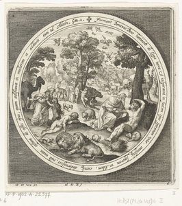 Sixième jour de la création : Dieu crée les animaux et Adam et Ève - Nicolaes de Bruyn