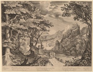 Les Disciples en route pour Emmaüs - Nicolaes de Bruyn, after Gillis van Coninxloo III