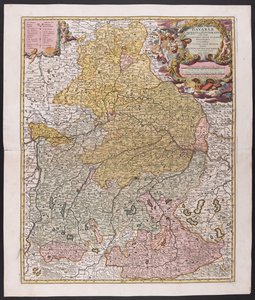 Carte de la Bavière, Nicolaes Visscher, cartographe, vers 1730