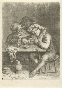 Deux fumeurs à une table