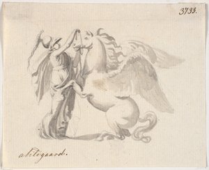 Athéna bride Pégase - Nicolai Abildgaard