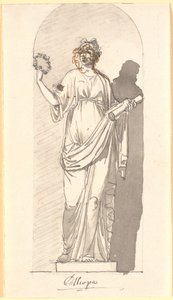 Calliope, la muse de la poésie épique comme statue dans une niche