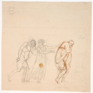 Davus Mysis et Chremes. Étude pour le tableau Chremes écoute la conversation de (la servante) Mysis et Davus - Nicolai Abildgaard