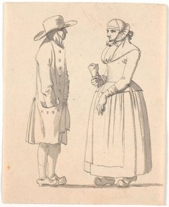Un paysan et sa femme se tenant face à face - Nicolai Abildgaard