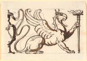 Un griffon tenant une torche