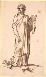 Une figure féminine avec une cruche dans la main droite