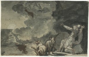 Fingal voit les esprits de ses ancêtres à la lumière de la lune. Scène d