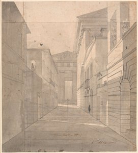 Rue dans une ville antique. Étude perspective pour la peinture "Simo se confie à Sosia" - Nicolai Abildgaard