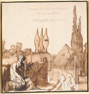 Le but de la vie. Dessin allégorique. Une femme ouvre la porte d