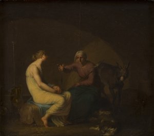 La gouvernante de la bande de voleurs console la jeune fille en racontant le mythe d