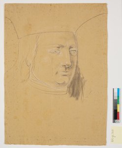 Étude de la tête de Christian I sur Christian I élève Holstein au rang de duché