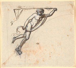 Figure flottante avec un cerf-volant à la main - Nicolai Abildgaard
