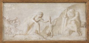 Thétis immergeant son fils Achille dans le Styx pour le rendre invulnérable - Nicolai Abildgaard