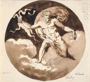 Jeudi. Jupiter avec la foudre dans la main droite - Nicolai Abildgaard