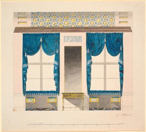 Le mur de la fenêtre dans "le cabinet bleu" - Nicolai Abildgaard