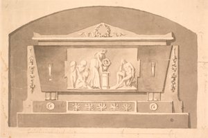Esquisse pour un sarcophage avec relief pour le monument funéraire de Gandil au cimetière d