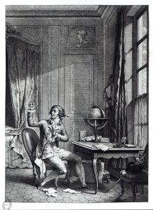 Saint Preux recevant le portrait de Julie, illustration de 