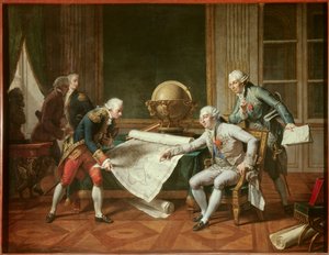 Le roi de France Louis XVI (1754-1793) donnant des instructions au capitaine Jean-François Galaup, comte de La Pérouse - Nicolas Andre Monsiau