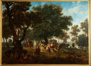 Partie de chasse du roi de France Henri IV (1553-1610) et de sa suite