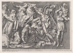 Speculum Romanae Magnificentiae: Bataille des Amazones, 1559