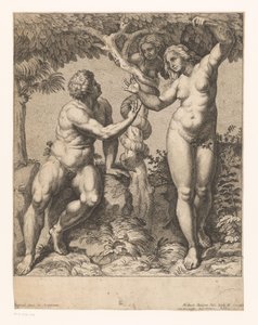 Adam et Ève tentés par le serpent - Nicolas Bocquet