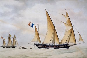 Santo Stefano di Laigueglia xebec poursuivi par un corsaire anglais - Nicolas Cammillieri