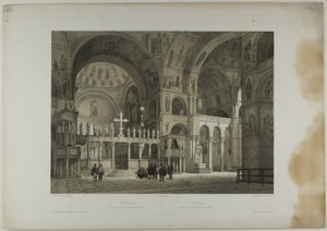 Venise : Deuxième vue intérieure de Saint-Marc, planche seize de Italie Monumentale et Pittoresque - Nicolas Chapuy