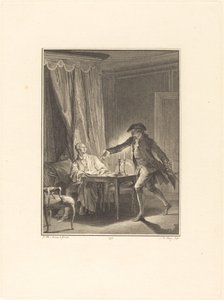 Ah! Jeune homme à ton bienfaiteur - Nicolas Delaunay after Jean Michel Moreau